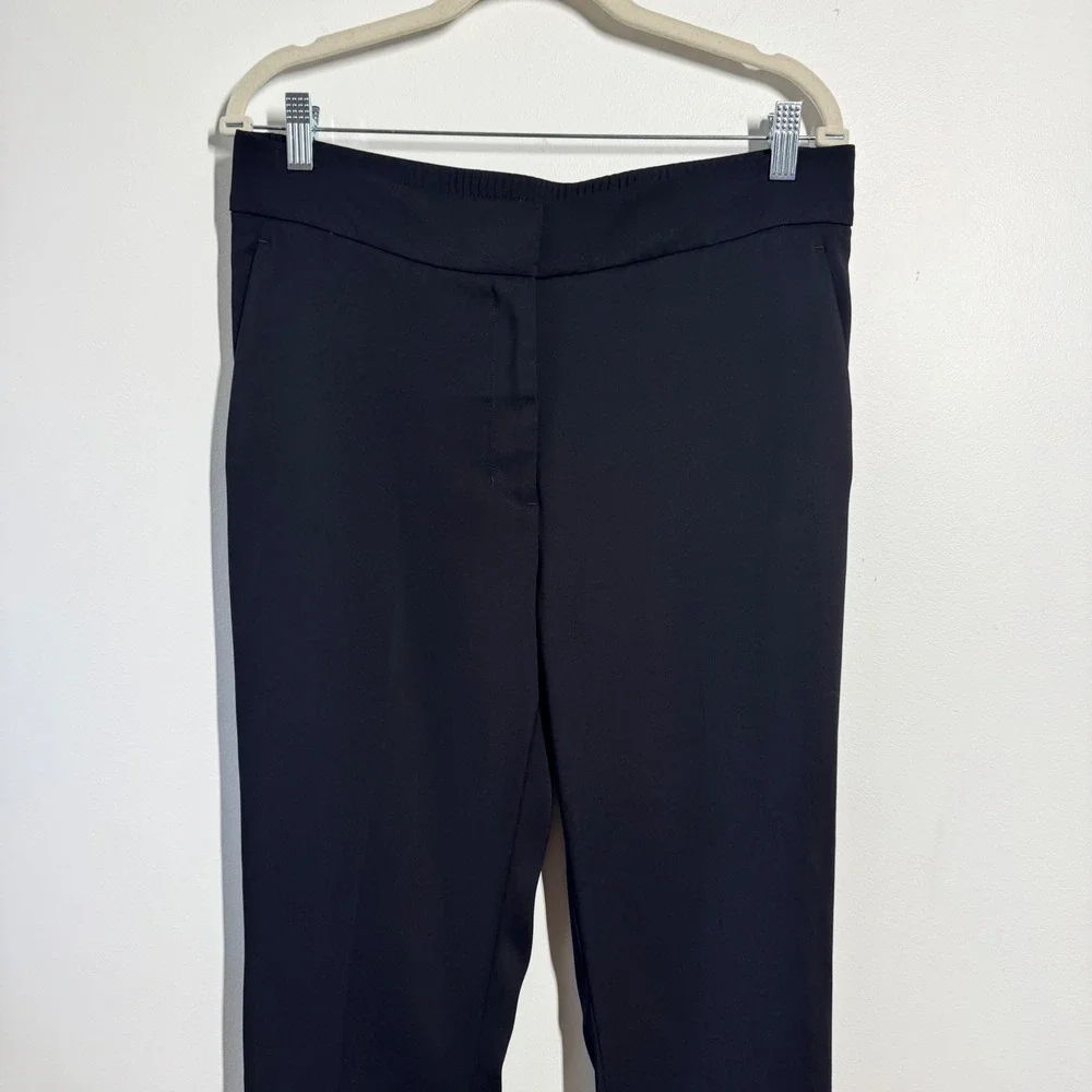 Quince Stretch Crepe Ankle Pant Women 12 Black Minimal Office Chic Closet Staple
